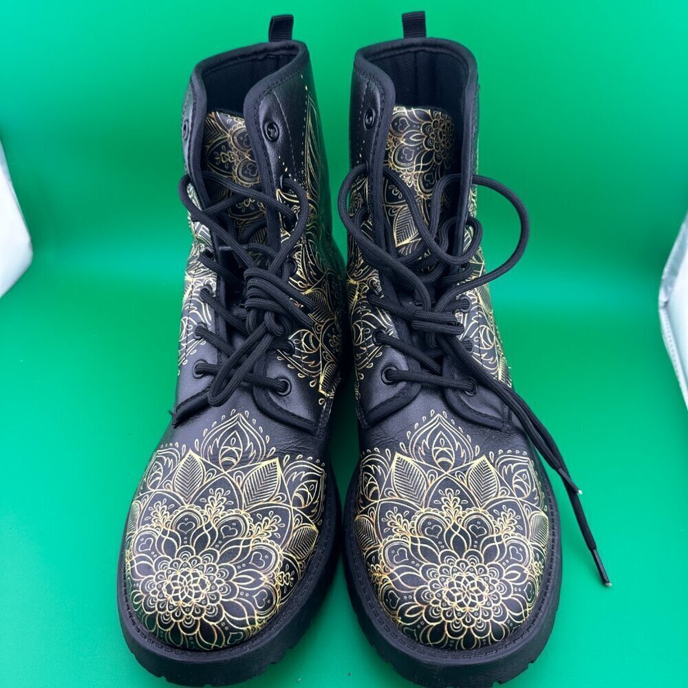 COLORFUL WOMEN's LEATHER BOOTS, LACED-UP, SIZE 10 - Picture 2 of 9